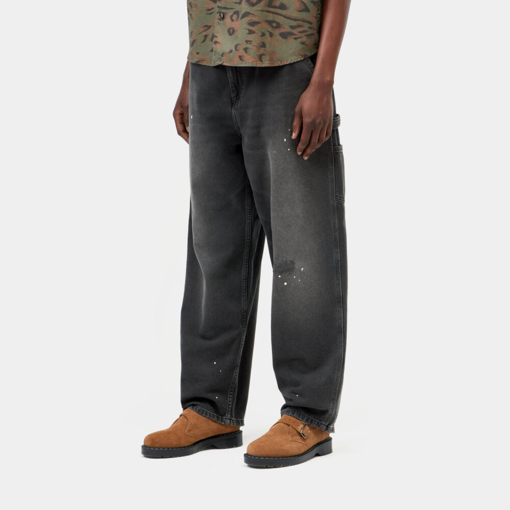 Carhartt WIP Women's OG Single Knee Pant - Black Destroy Wash/Splatter Carhartt WIP Women's OG Single Knee Pant - Black Destroy Wash/Splatter