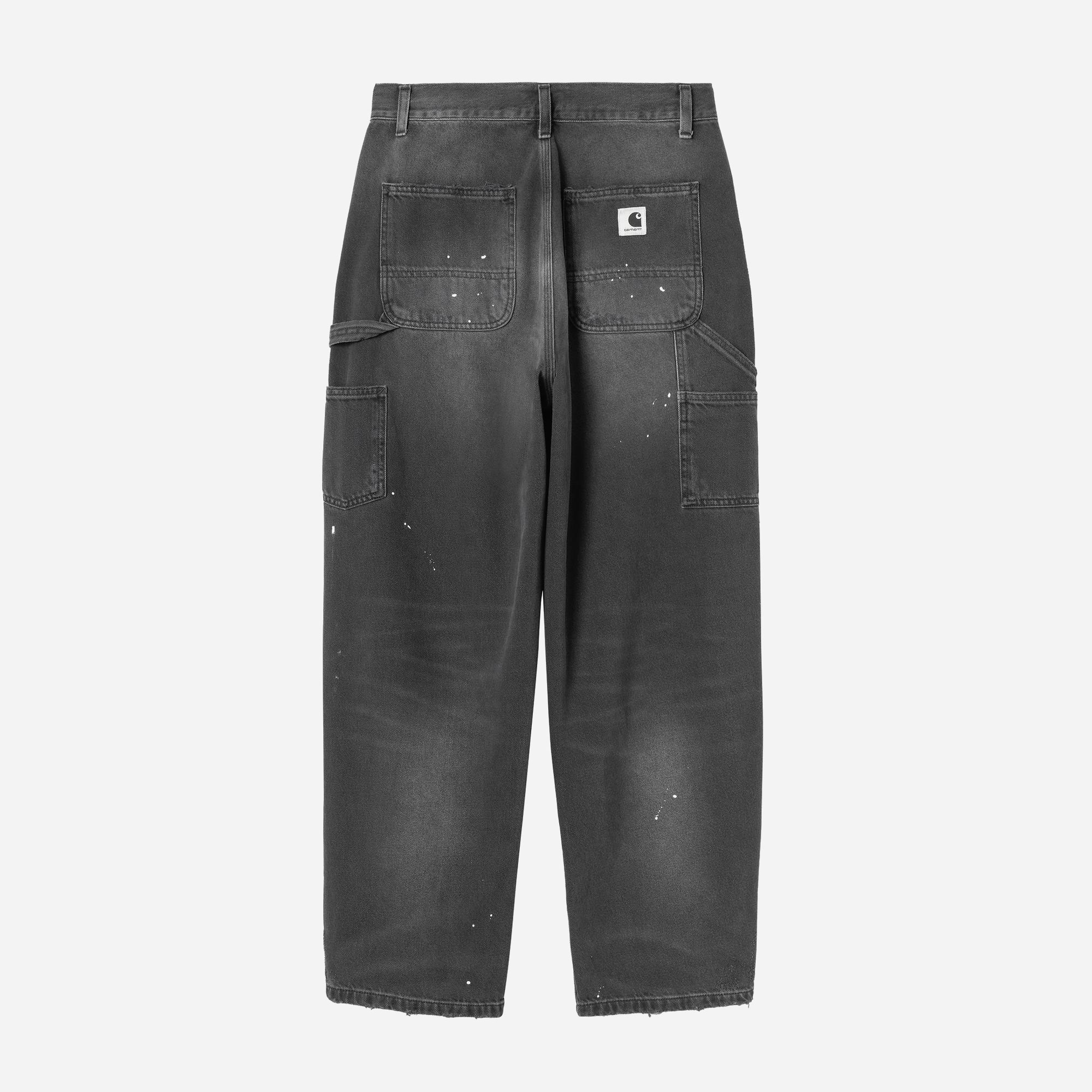 Carhartt WIP Women's OG Single Knee Pant - Black Destroy Wash/Splatter