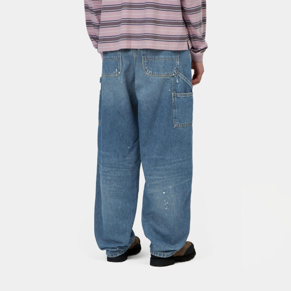 Carhartt WIP Women's OG Single Knee Pant - Blue Destroy Wash/Splatter Carhartt WIP Women's OG Single Knee Pant - Blue Destroy Wash/Splatter