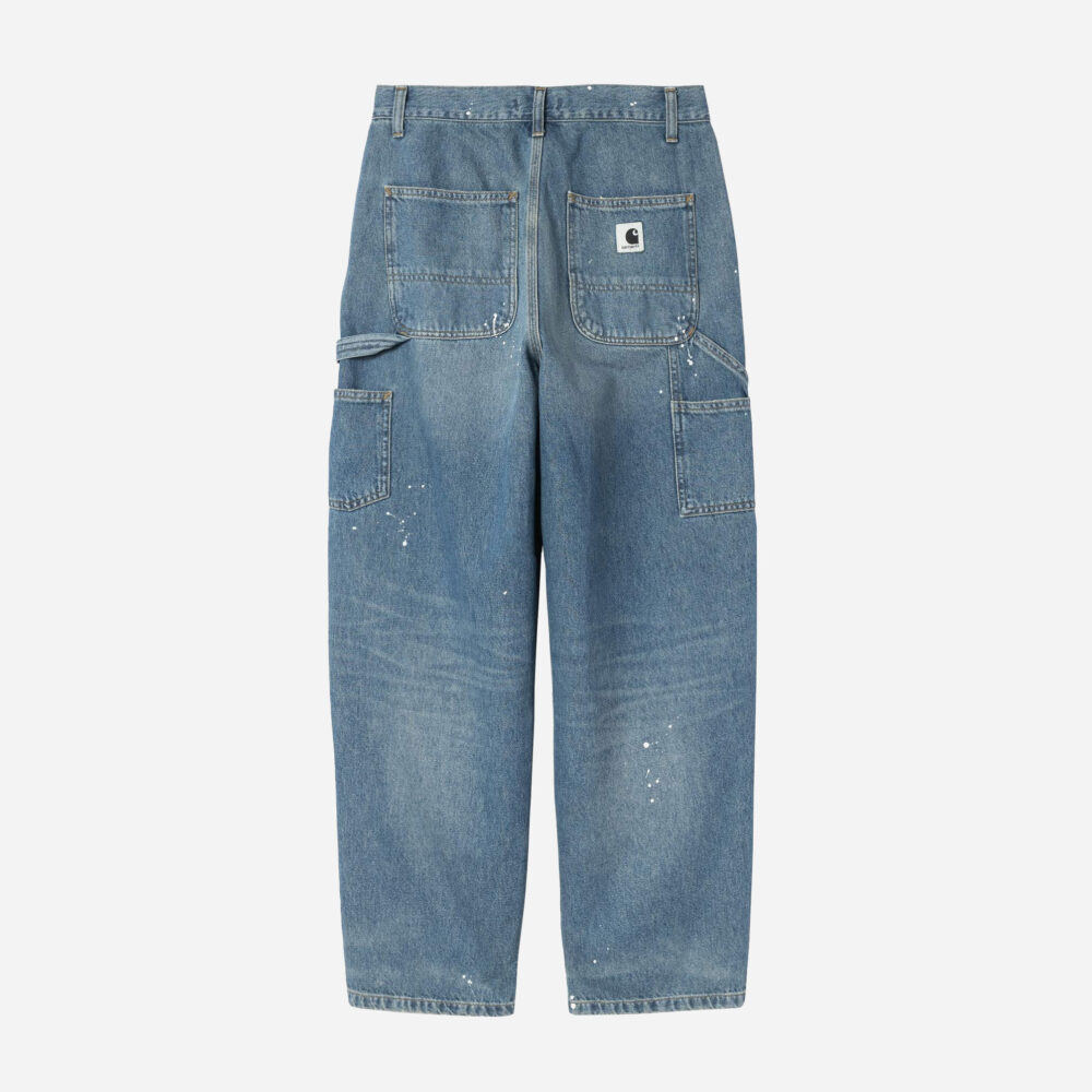 Carhartt WIP Women's OG Single Knee Pant - Blue Destroy Wash/Splatter Carhartt WIP Women's OG Single Knee Pant - Blue Destroy Wash/Splatter