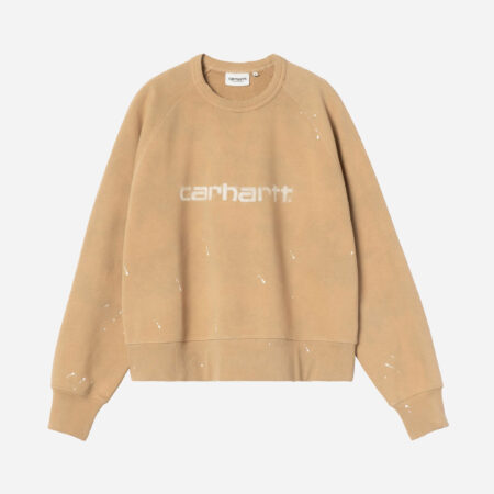 Carhartt WIP Women's Painter Sweatshirt - Dusty H Brown Destroy Wash/Splatter
