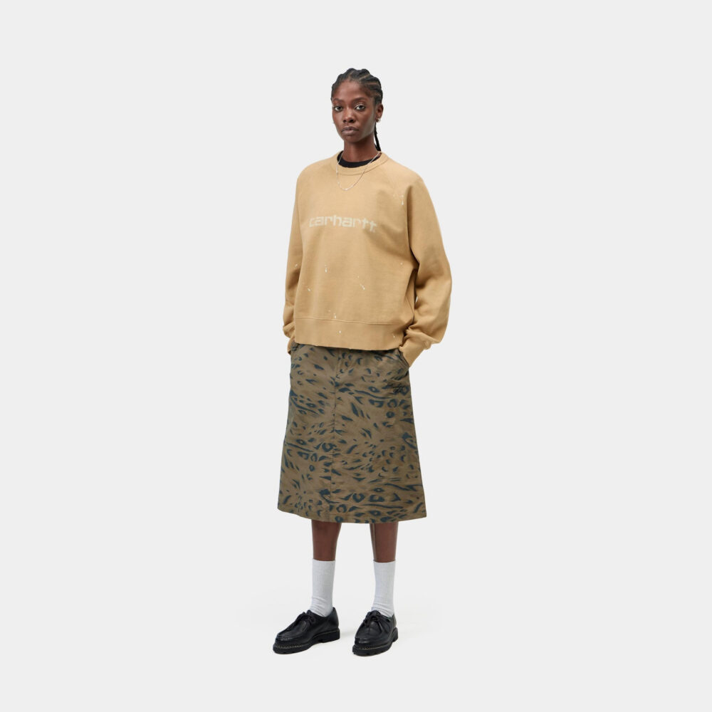 Carhartt WIP Women's Painter Sweatshirt - Dusty H Brown Destroy Wash/Splatter