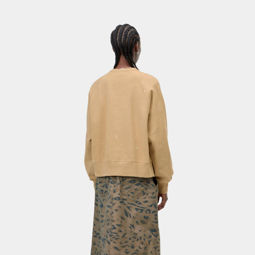 Carhartt WIP Women's Painter Sweatshirt - Dusty H Brown Destroy Wash/Splatter Carhartt WIP Women's Painter Sweatshirt - Dusty H Brown Destroy Wash/Splatter