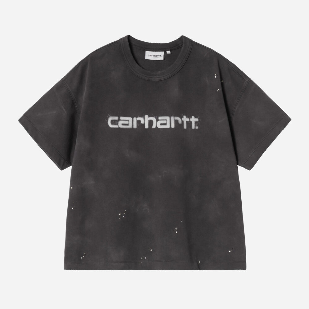 Carhartt WIP Women's Painter Tee - Black Destroy Wash/Splatter