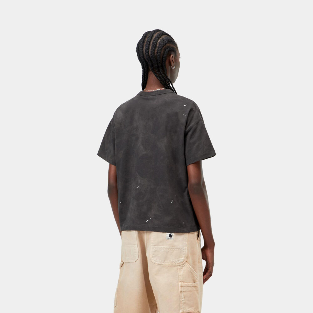Carhartt WIP Women's Painter Tee - Black Destroy Wash/Splatter