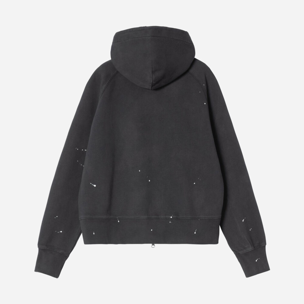 Carhartt WIP Women's Painter Zip Hoodie - Black Destroy Wash/Splatter Carhartt WIP Women's Painter Zip Hoodie - Black Destroy Wash/Splatter