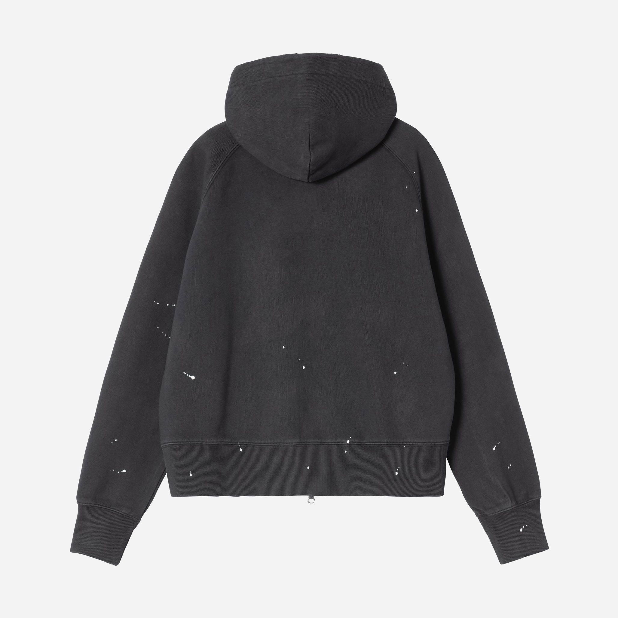 Carhartt WIP Women's Painter Zip Hoodie - Black Destroy Wash/Splatter