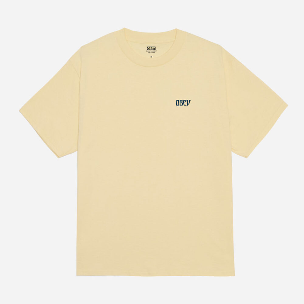 Obey Peace Now Butterflies Classic Tee - Pale Yellow