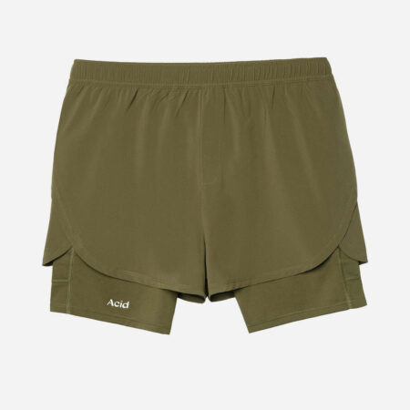 Acid Running 2-in-1 Short - Dark Olive Acid Running 2-in-1 Short - Dark Olive