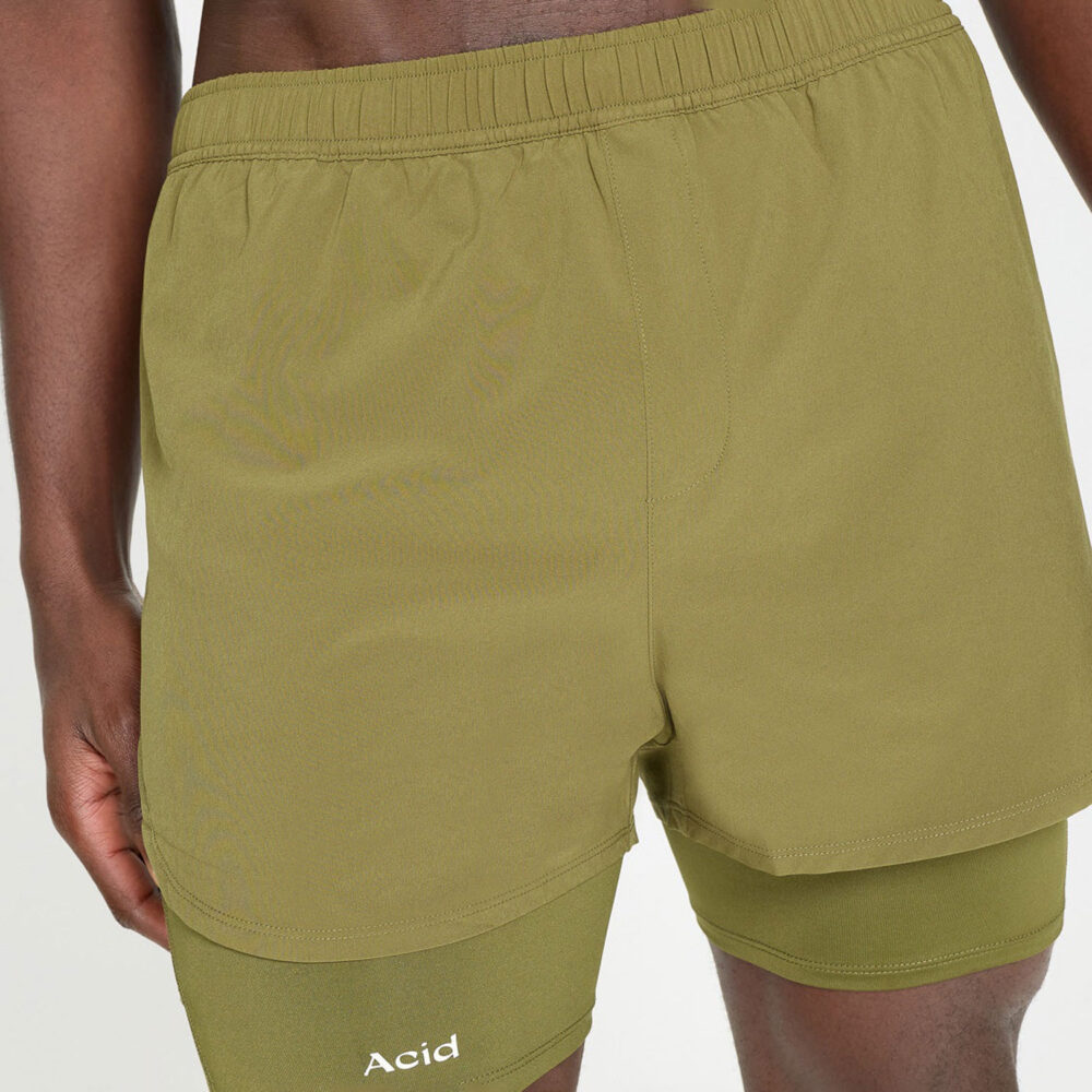 Acid Running 2-in-1 Short - Dark Olive