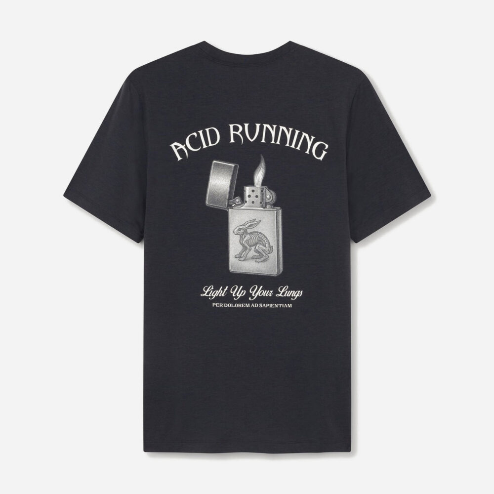 Acid Running Light Up Your Lungs Tee - Graphite Acid Running Light Up Your Lungs Tee - Graphite