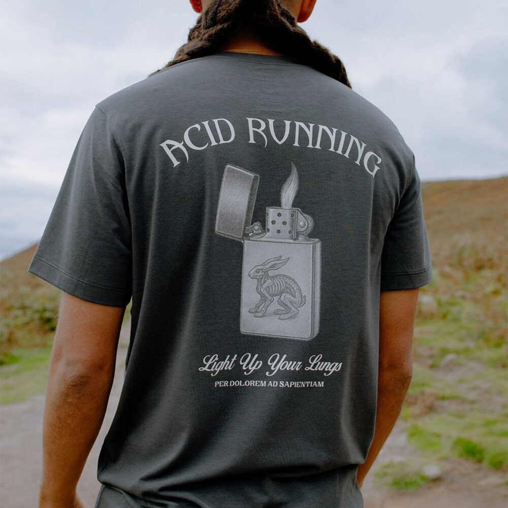 Acid Running Light Up Your Lungs Tee - Graphite Acid Running Light Up Your Lungs Tee - Graphite