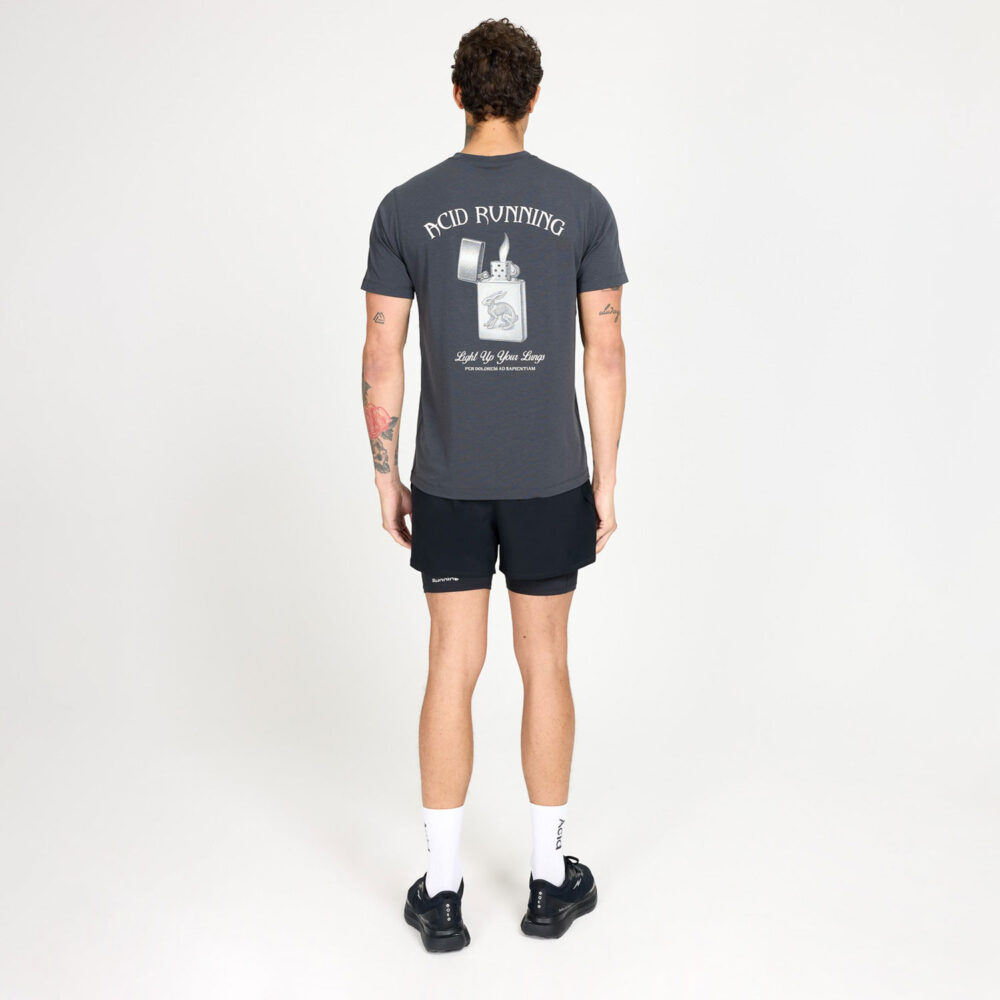 Acid Running Light Up Your Lungs Tee - Graphite Acid Running Light Up Your Lungs Tee - Graphite