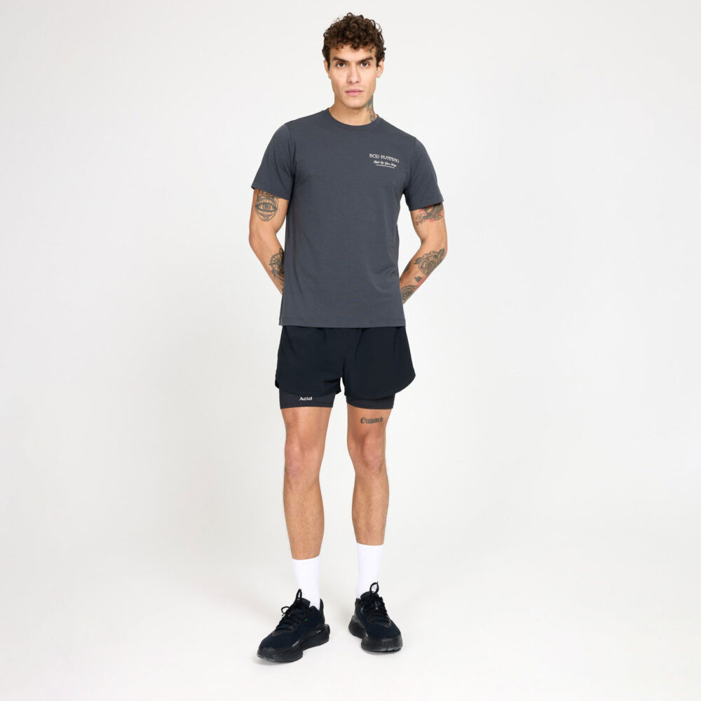 Acid Running Light Up Your Lungs Tee - Graphite Acid Running Light Up Your Lungs Tee - Graphite