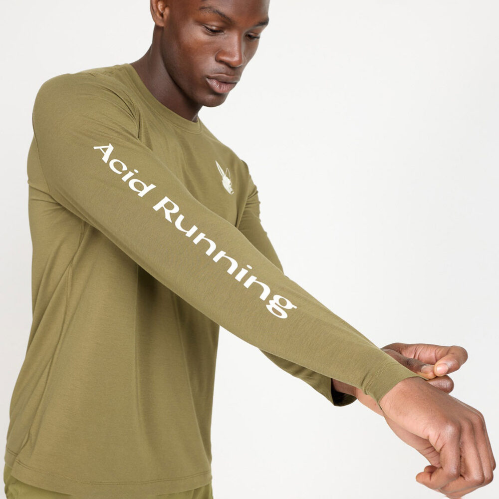 Acid Running Long Sleeve Tee - Dark Olive Acid Running Long Sleeve Tee - Dark Olive