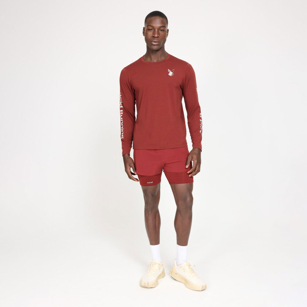 Acid Running Long Sleeve Tee - Fired Brick