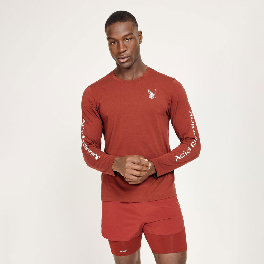 Acid Running Long Sleeve Tee - Fired Brick