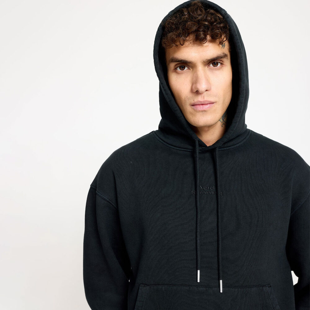 Acid Running Oversized Hoodie - Washed Black