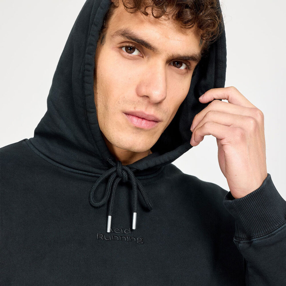 Acid Running Oversized Hoodie - Washed Black