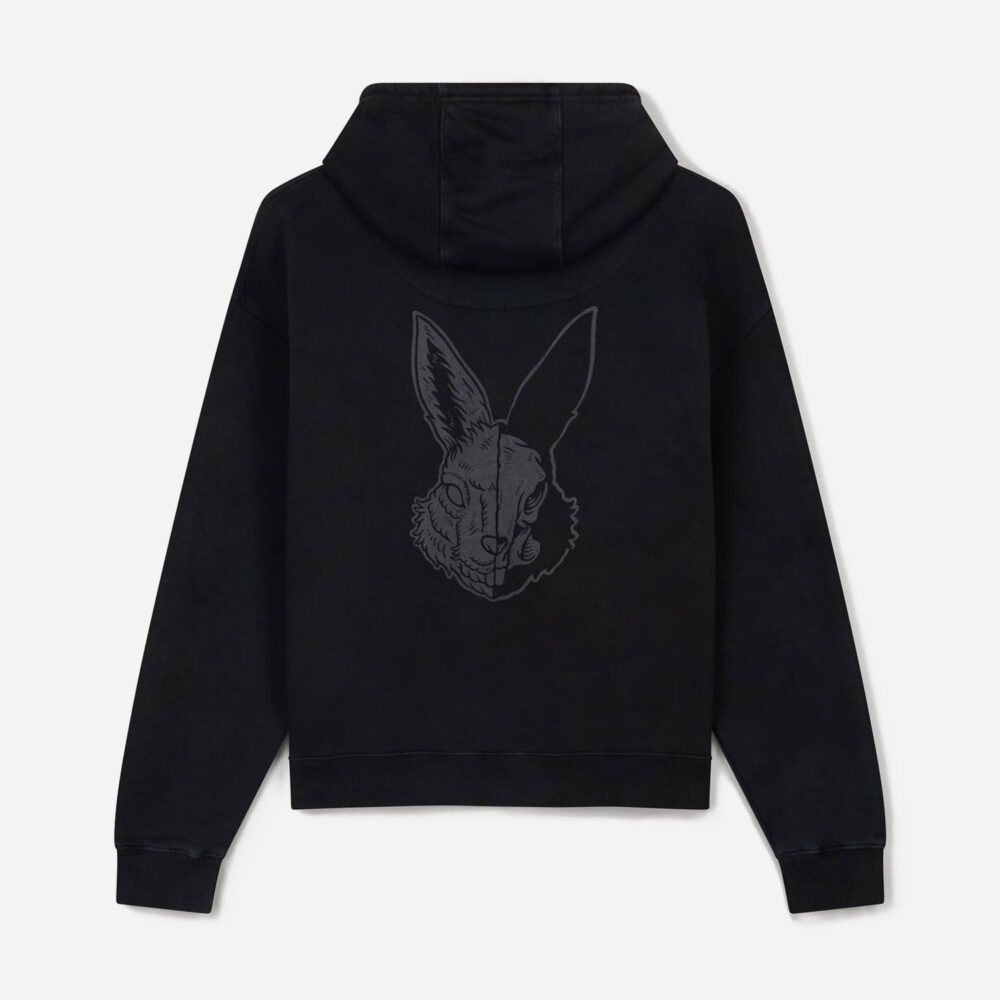 Acid Running Oversized Hoodie - Washed Black