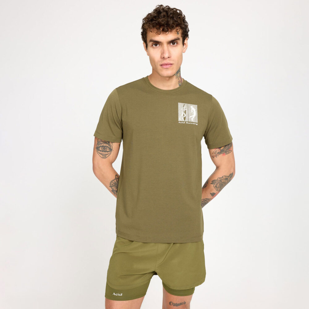 Acid Running Transcendent Runner Tee - Dark Olive Acid Running Transcendent Runner Tee - Dark Olive