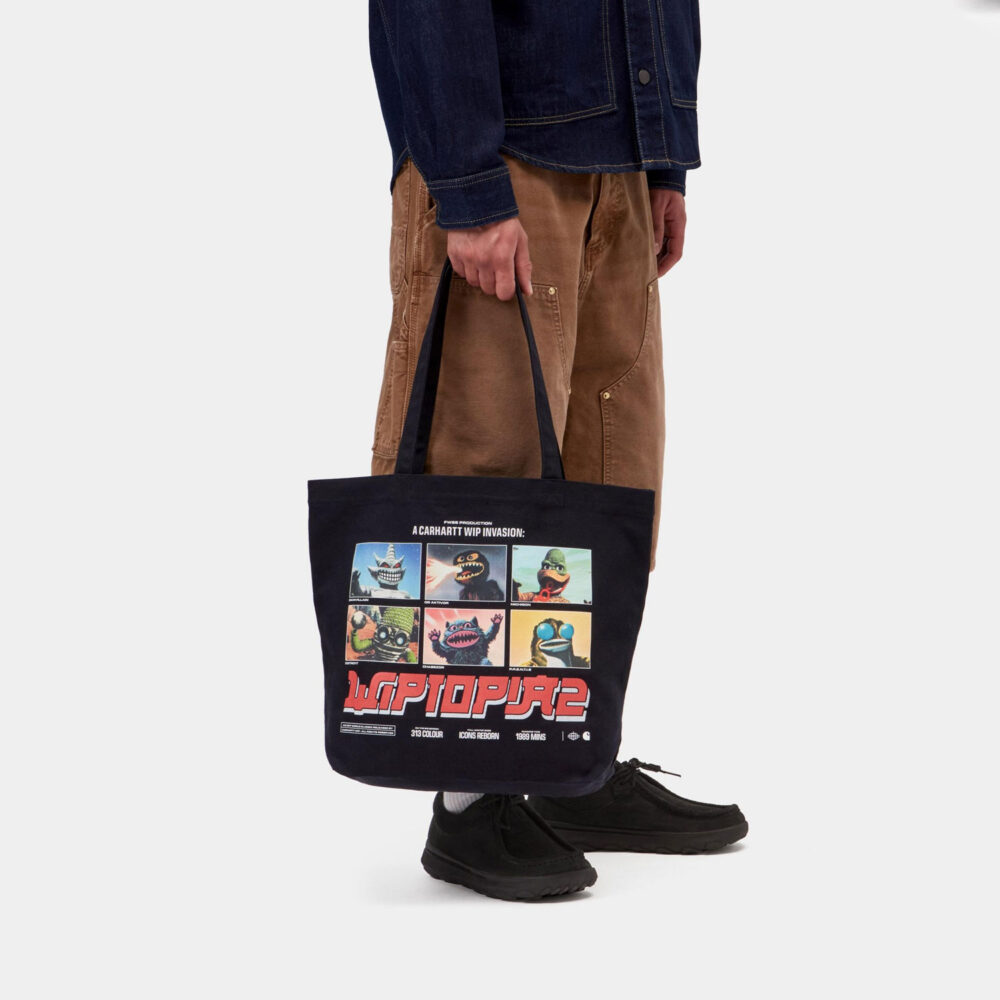 Carhartt WIP Canvas Graphic Tote - Wiptopia 2 Print/Black