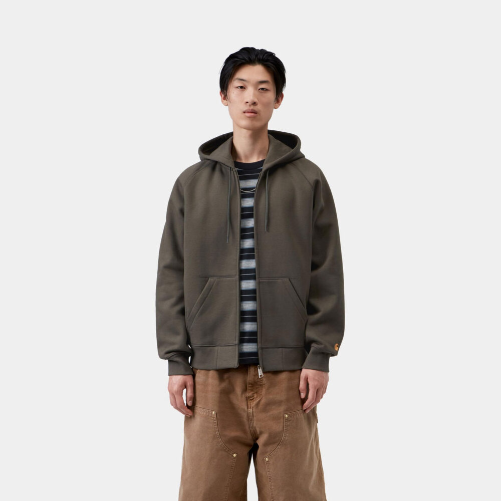 Carhartt WIP Chase Hoodie - Shungite/Gold