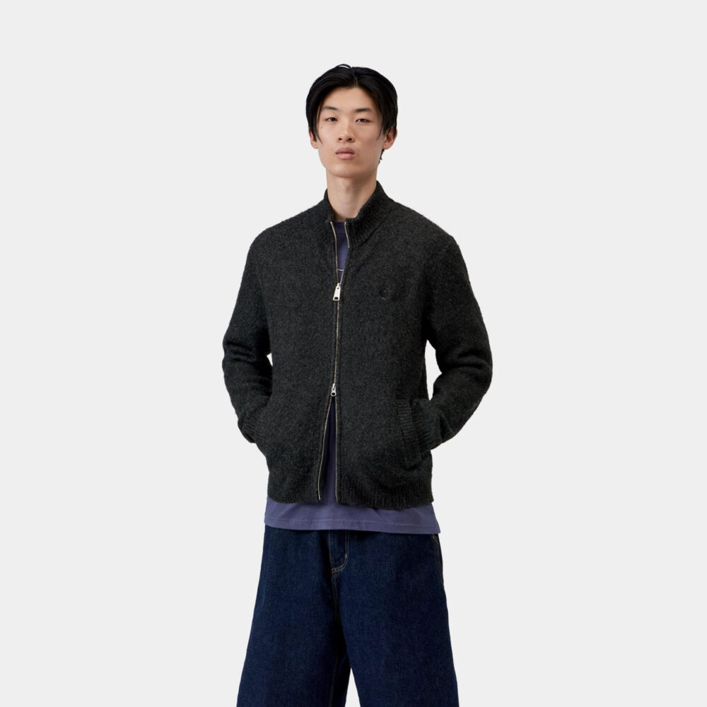 Carhartt WIP Curtis Zip Knit - Tangled Black Carhartt WIP Curtis Zip Knit - Tangled Black