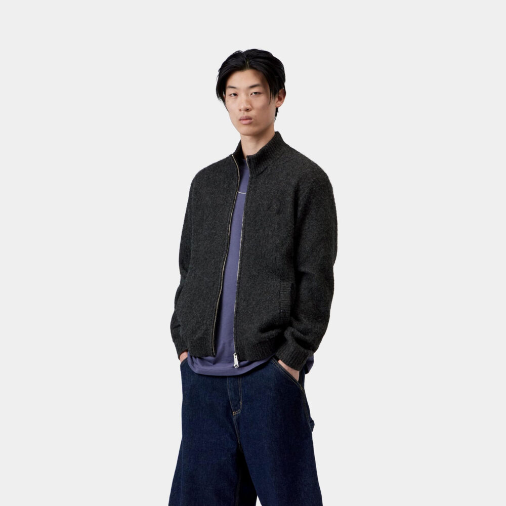 Carhartt WIP Curtis Zip Knit - Tangled Black Carhartt WIP Curtis Zip Knit - Tangled Black