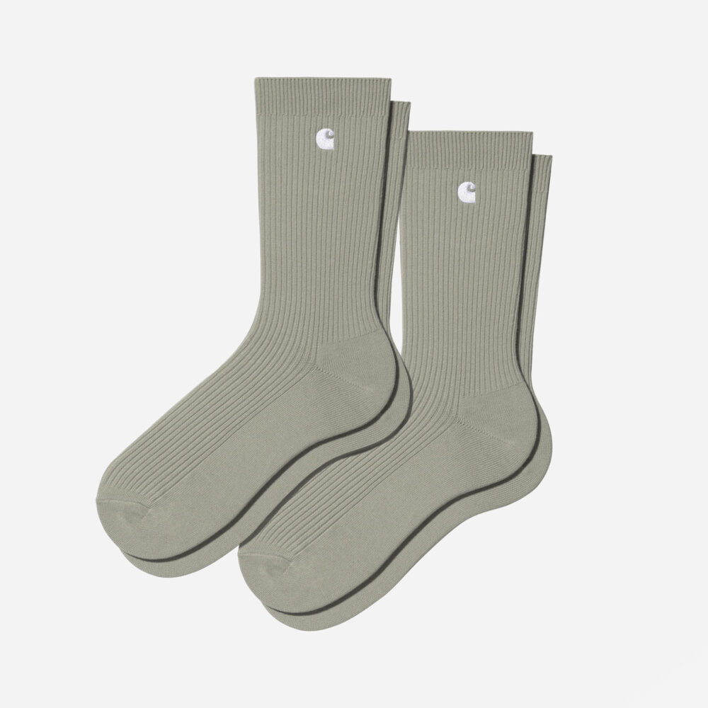 Carhartt WIP Madison 2 Pack Sock - Shady Green/White + Shady Green/White