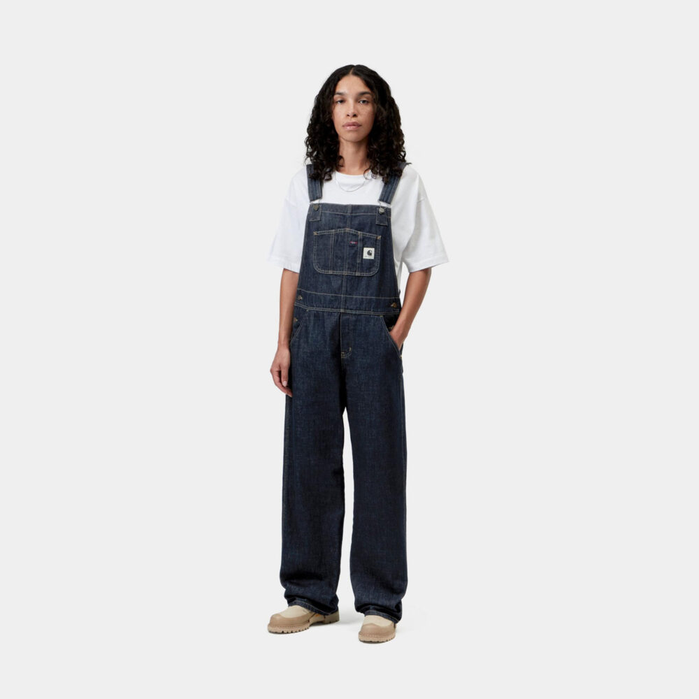Carhartt WIP Women's Bib Straight Denim Overall - Blue Rinsed Carhartt WIP Women's Bib Straight Denim Overall - Blue Rinsed