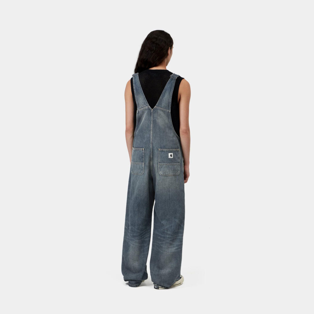 Carhartt WIP Women's Bib Straight Denim Overall - Blue Worn Used Wash