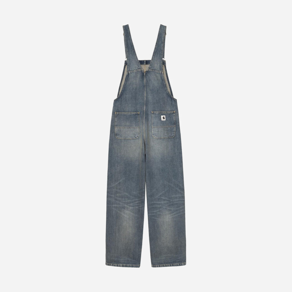 Carhartt WIP Women's Bib Straight Denim Overall - Blue Worn Used Wash Carhartt WIP Women's Bib Straight Denim Overall - Blue Worn Used Wash