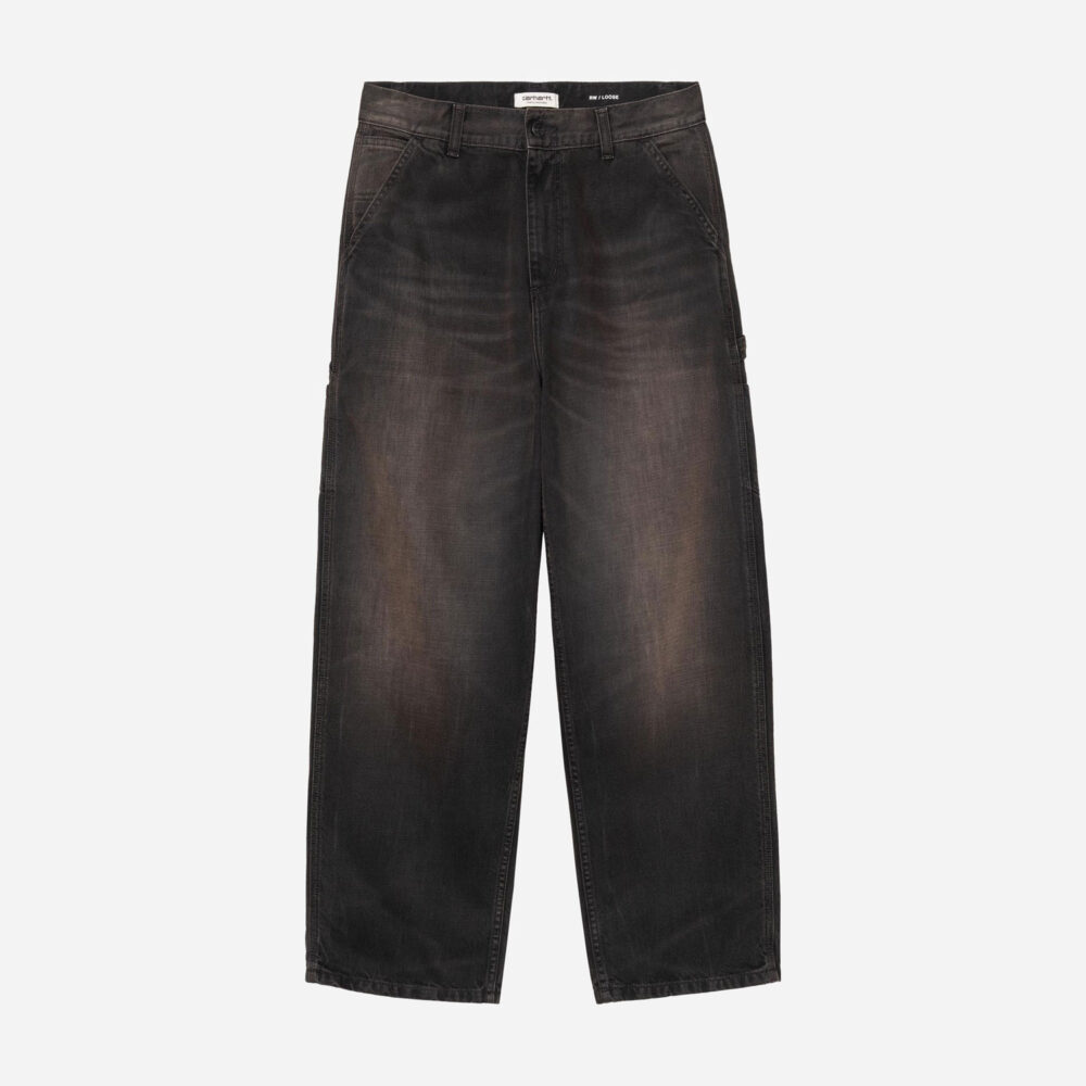 Carhartt WIP Women's Brandon Single Knee Denim Pant - Black Tobacco Used Wash