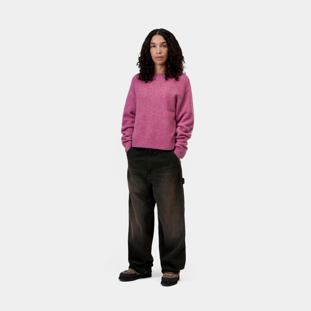 Carhartt WIP Women's Brandon Single Knee Denim Pant - Black Tobacco Used Wash