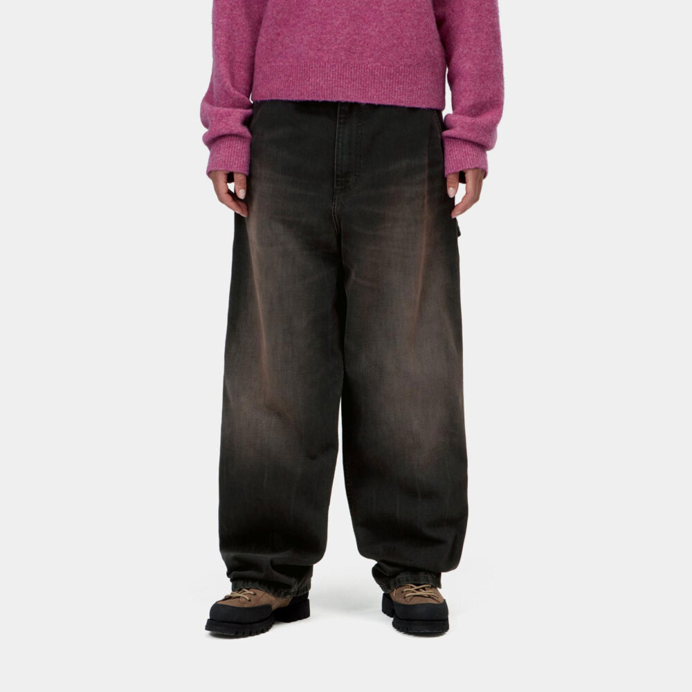 Carhartt WIP Women's Brandon Single Knee Denim Pant - Black Tobacco Used Wash