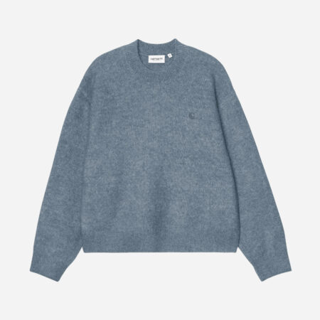Carhartt WIP Women's Curtis Knitted Sweater - Tangled Shady Blue Carhartt WIP Women's Curtis Knitted Sweater - Tangled Shady Blue