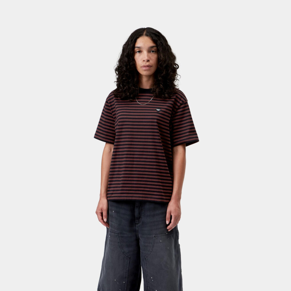 Carhartt WIP Women's Essy Tee - Essy Stripe/Black/Amarone
