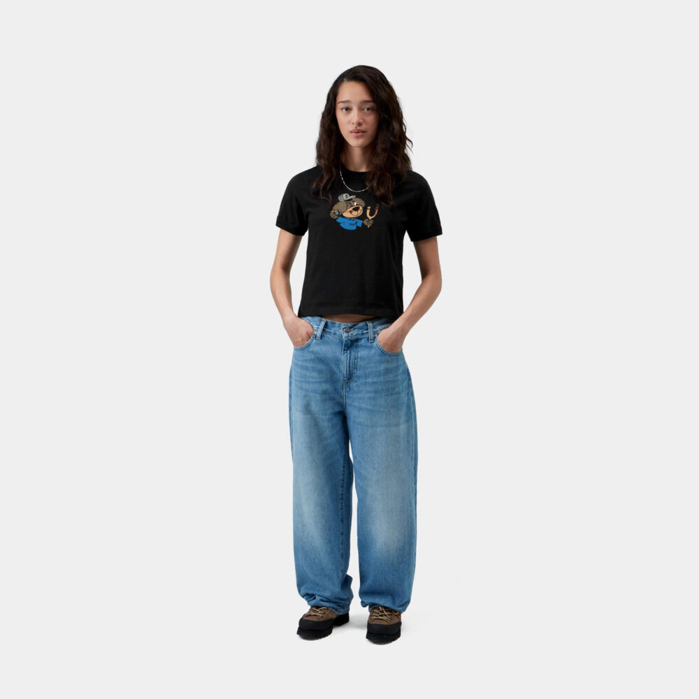 Carhartt WIP Women's Slingshot Tee - Black Heavy Stone Wash