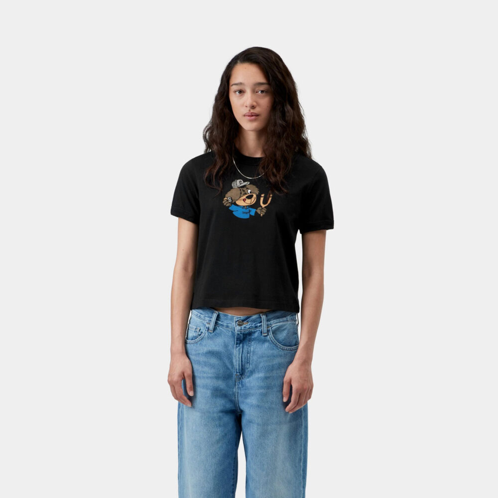 Carhartt WIP Women's Slingshot Tee - Black Heavy Stone Wash Carhartt WIP Women's Slingshot Tee - Black Heavy Stone Wash