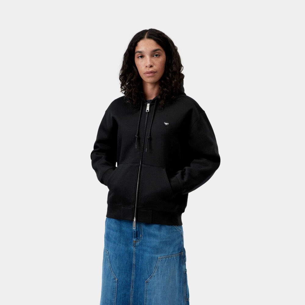 Carhartt WIP Women's Small Heart Patch Zip Hoodie - Black/Black