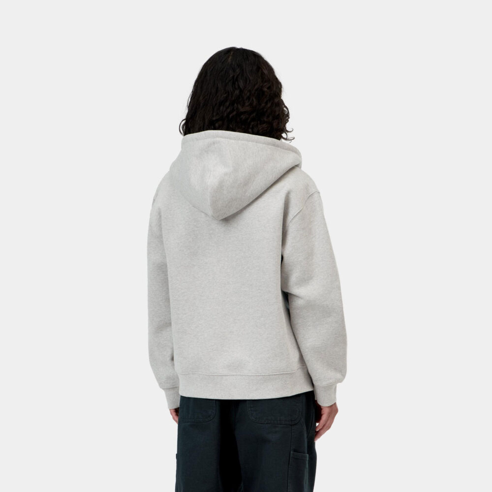Carhartt WIP Women's Small Heart Patch Zip Hoodie - Grey Heather/Black Carhartt WIP Women's Small Heart Patch Zip Hoodie - Grey Heather/Black