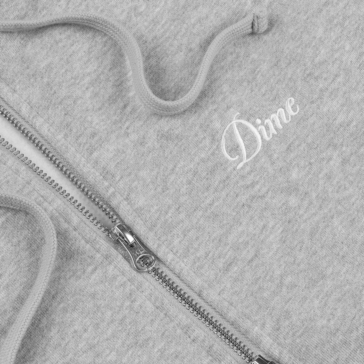 Dime Classic Small Logo Zip Hoodie - Heather Gray