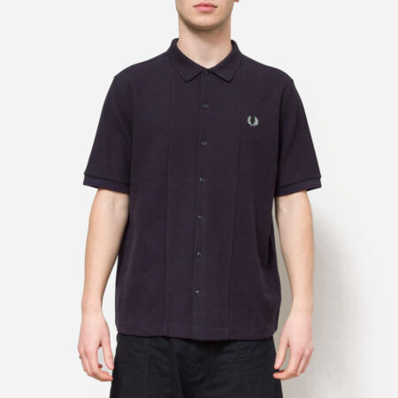 Fred Perry Button Through Jac Polo Shirt - Navy Fred Perry Button Through Jac Polo Shirt - Navy