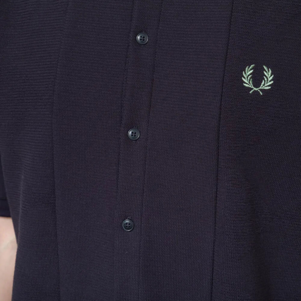 Fred Perry Button Through Jac Polo Shirt - Navy Fred Perry Button Through Jac Polo Shirt - Navy