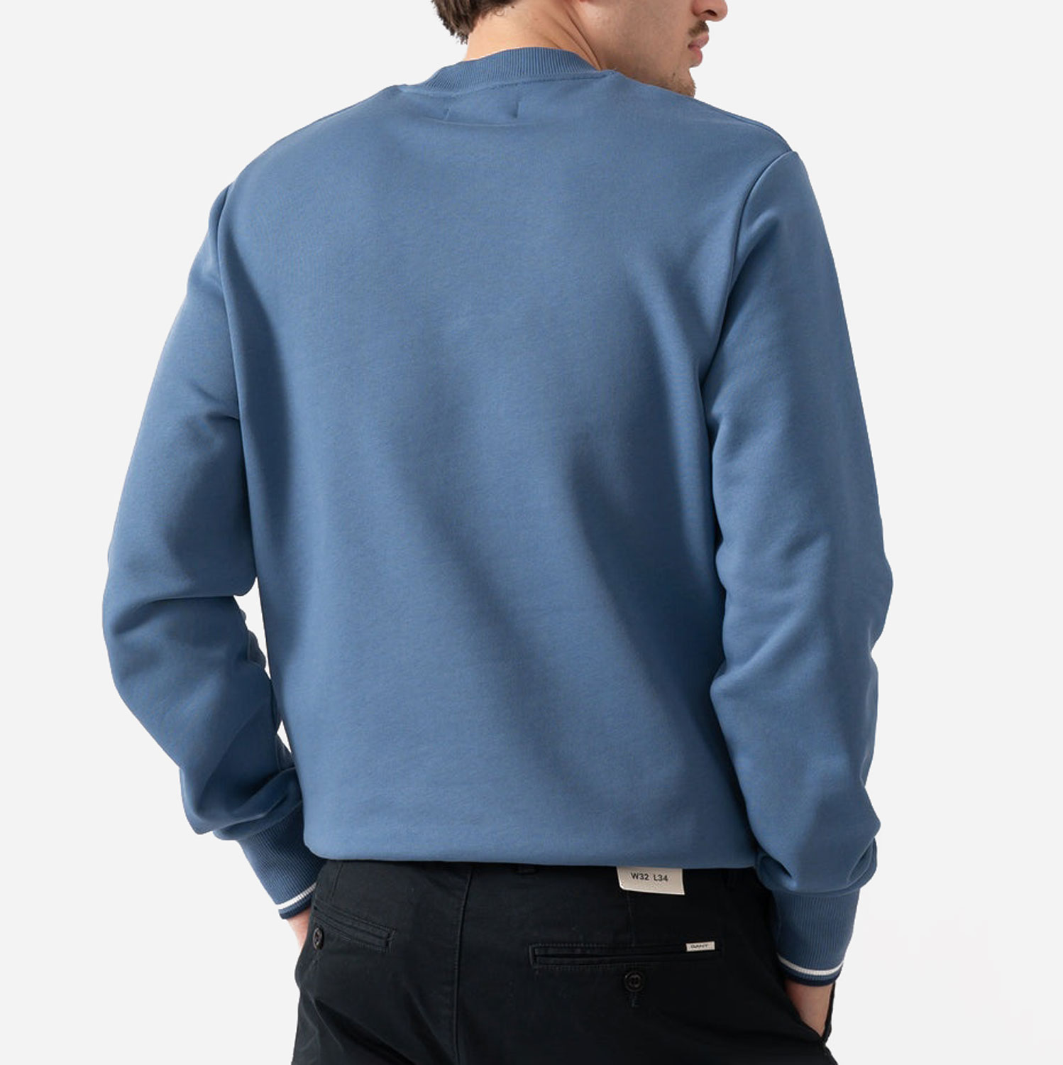 Fred Perry Crew Neck Sweatshirt - Ace Blue/Snow White/Tennis Blue
