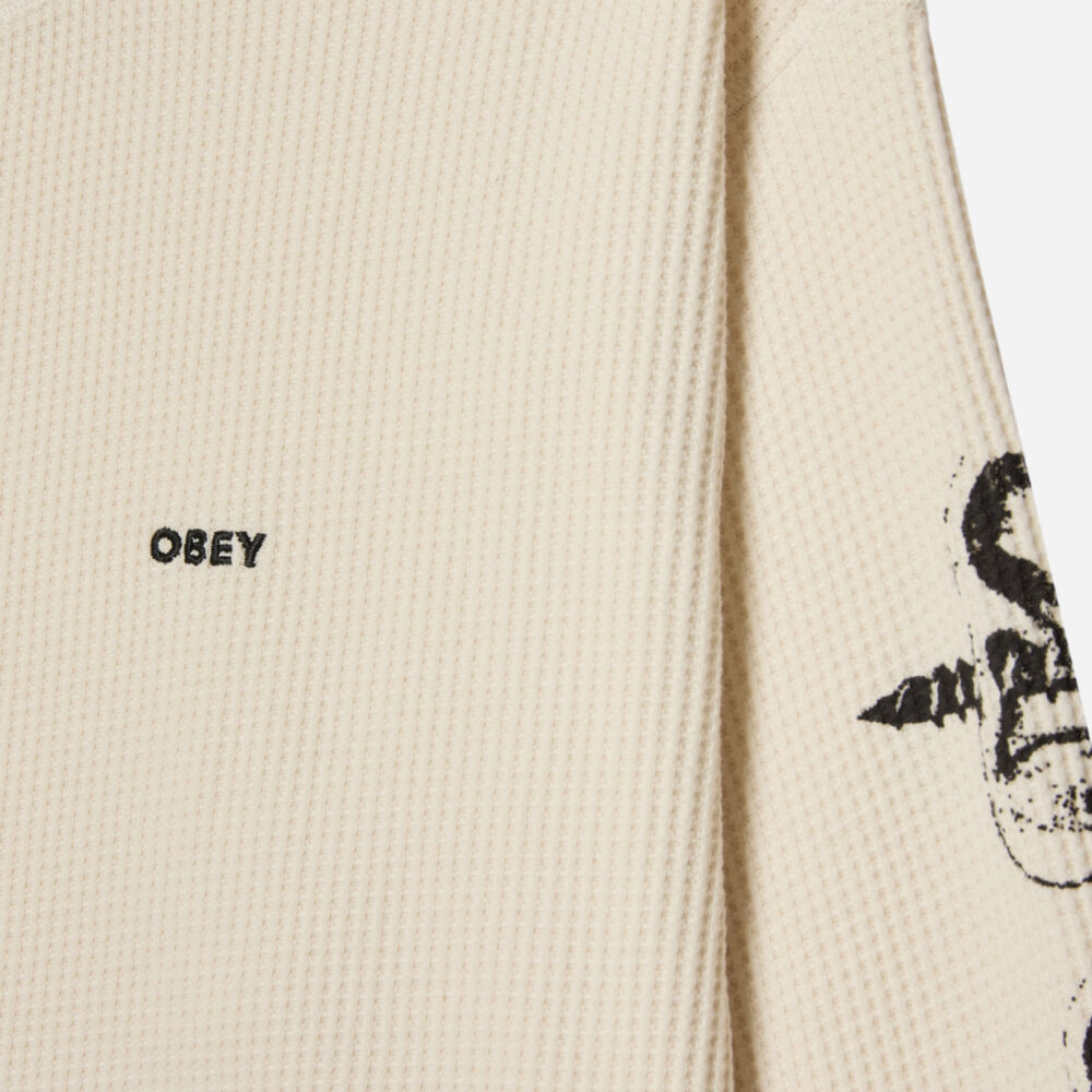 Obey Ears Thermal Long Sleeve Knit - Blanc De Blanc Obey Ears Thermal Long Sleeve Knit - Blanc De Blanc