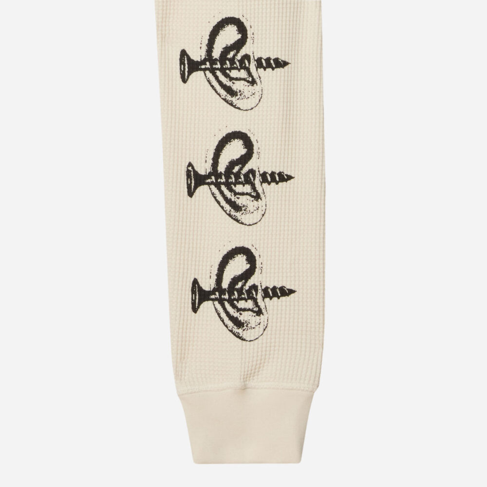 Obey Ears Thermal Long Sleeve Knit - Blanc De Blanc