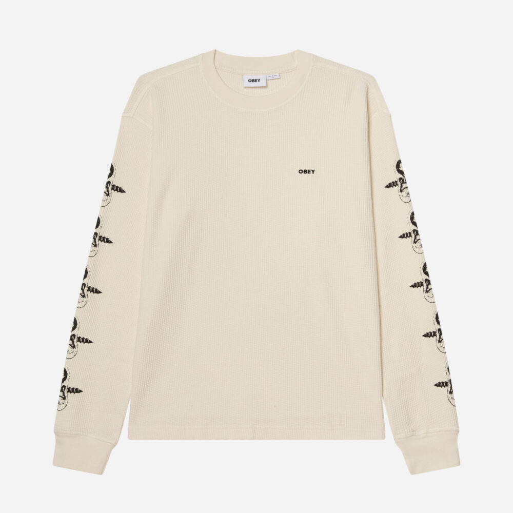Obey Ears Thermal Long Sleeve Knit - Blanc De Blanc Obey Ears Thermal Long Sleeve Knit - Blanc De Blanc