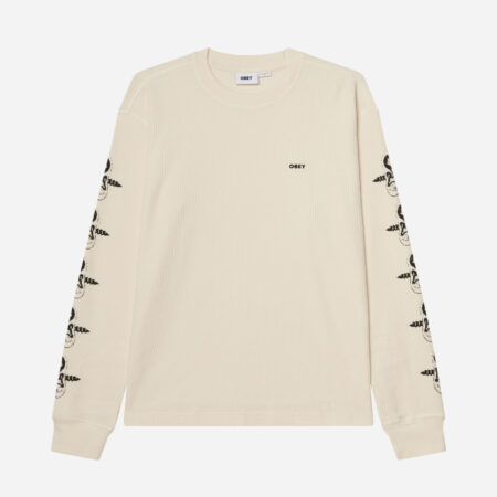Obey Ears Thermal Long Sleeve Knit - Blanc De Blanc Obey Ears Thermal Long Sleeve Knit - Blanc De Blanc